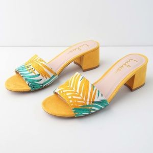 YELLOW MULTI PRINT MULES